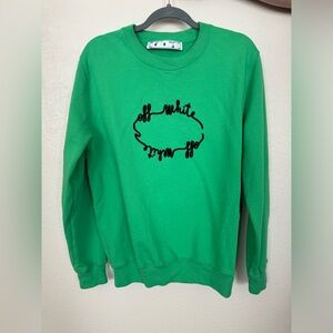 Off White Off Circle Regular Crewneck Sweatshirt Green Black